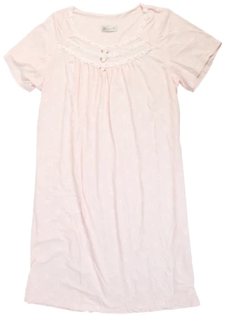 Thumbnail 1: Joan Vass Women's Plus Lace Trim Printed Nightgown 