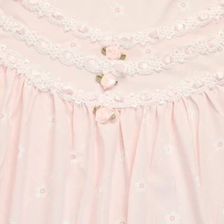 Thumbnail 2: Joan Vass Women's Plus Lace Trim Printed Nightgown 