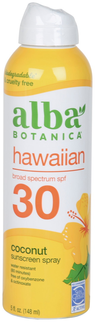Thumbnail 1: ALBA BOTANICA 5 oz Hawaiian Coconut SPF 30 Sunscreen Spray  