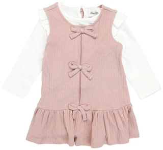 Thumbnail 1: Rare Editions Toddler Girl's 2 Pc Long Sleeve Mock Neck Top & Bow Jumper  