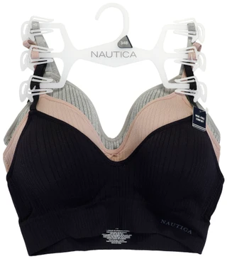 Thumbnail 1: Nautica 3 Pk Ribbed Wirefree Bras  