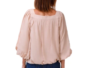 Thumbnail 2: Cece Women's 3/4 Sleeve Square Neck Bubble Hem Top 