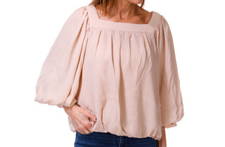 Thumbnail 1: Cece Women's 3/4 Sleeve Square Neck Bubble Hem Top 