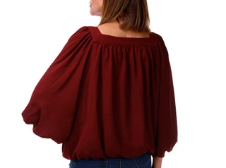 Thumbnail 2: Cece Women's 3/4 Sleeve Square Neck Bubble Hem Top 