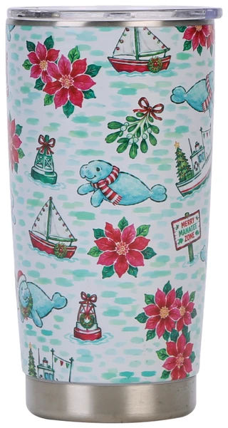 Thumbnail 2: Chubby Mermaids 20 oz Holiday Harbor Parade Tumbler 