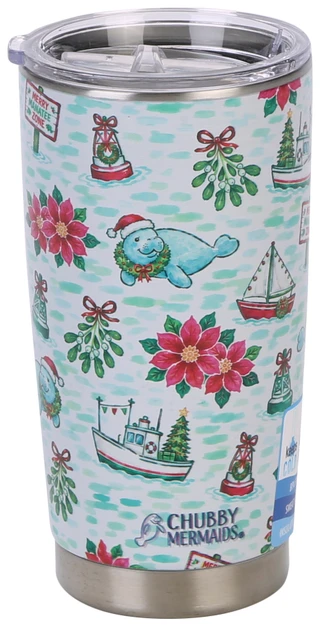 Thumbnail 1: Chubby Mermaids 20 oz Holiday Harbor Parade Tumbler 