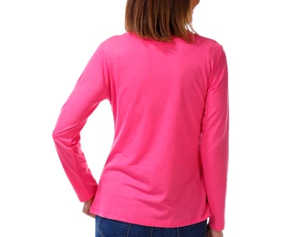 Thumbnail 2: BUNULU Women's Long Sleeve Embroidered Floral Tee 