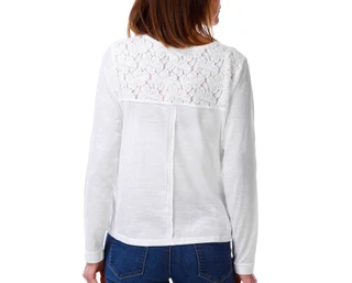 Thumbnail 2: BUNULU Women's Long Sleeve Lace Yoke Tee 