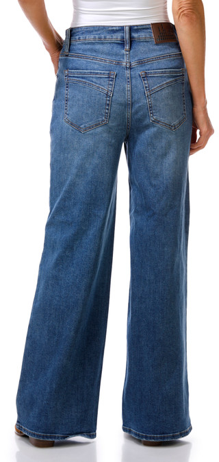 Thumbnail 2: CITY BLUES Studded Embroidered Wide Leg Jeans 