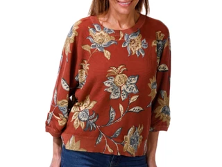 Thumbnail 1: Democracy Women's 3/4 Sleeve Printed Dolman Sweater 