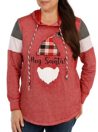 Thumbnail 1: Magical Season Women's Plus Christmas Embroidered Fleece Hoodie 