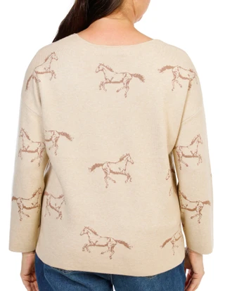 Thumbnail 2: Philosophy Women's Plus Christmas Print Boat Neck Sweater 