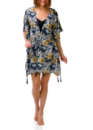 Thumbnail 1: AMERICA AND BEYOND Women's Floral Print Swim Coverup 