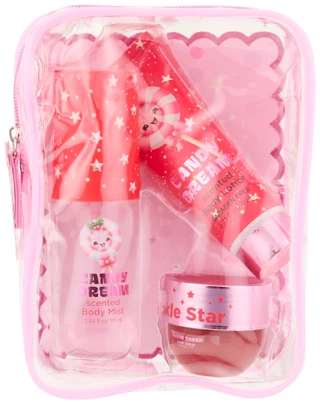 Thumbnail 1: SIMPLE PLEASURES 3 Pc Candy Dream Scented Body Lotion, Mist & Scrub Set 