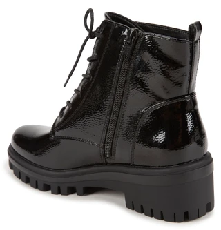 Thumbnail 4: White Mountain Women's Patent LeatherCombat Boots  