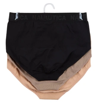 Thumbnail 2: Nautica Women's Plus 3 Pk Ribbed Seamless Shaping Brief Panties 