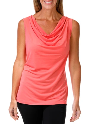 Thumbnail 1: Tahari Women's Sleeveless Draped Neck Top  