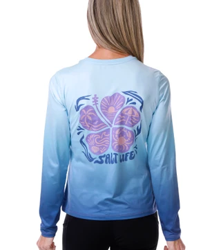 Thumbnail 1: Salt Life Women's Long Sleeve Floral Ombre Performance Tee 