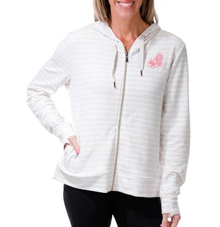 Thumbnail 1: REEL LEGENDS Women's Long Sleeve Striped Floral Zip Up Jacket 
