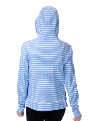 Thumbnail 2: REEL LEGENDS Women's Long Sleeve Striped Palm Tree Zip Up Hoodie 