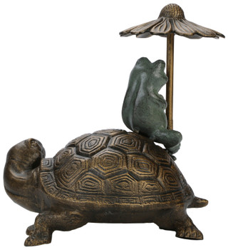 Thumbnail 2: San Pacific 10 in Heavy Metal Turtle Key Hider Garden Sculpture 