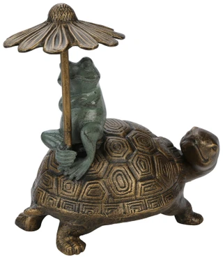 Thumbnail 1: San Pacific 10 in Heavy Metal Turtle Key Hider Garden Sculpture 