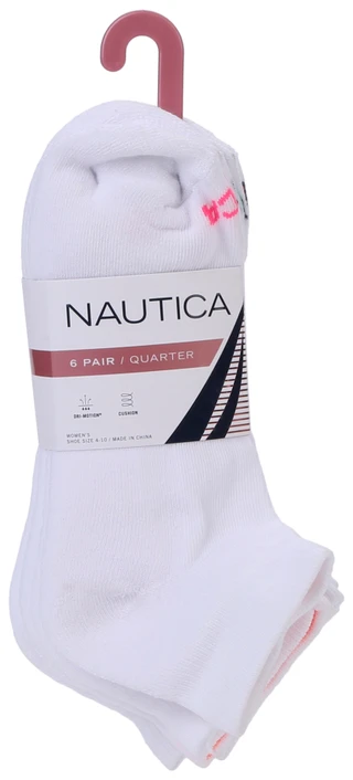 Thumbnail 1: Nautica 6 Pk Women's Athletic Quarter Socks  
