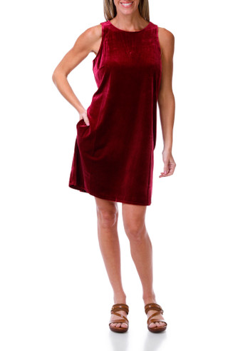 Thumbnail 1: MSK Women's Sleeveless Velvet Dress with Keyhole Back 