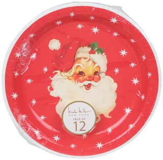Thumbnail 1: Nicole Miller 12 Pk Christmas Santa Party Plates 