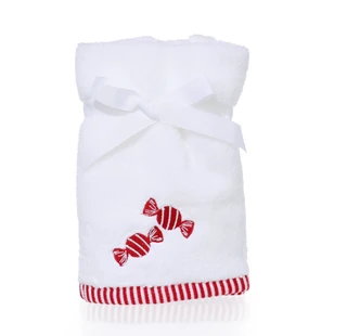 Thumbnail 1: Martha Stewart 2 Pk Christmas Candy Embroidered Fingertip Towel Set 