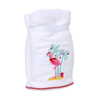 Thumbnail 2: Caro Home 2 Pk Christmas Flamingo Hand Towel Set  