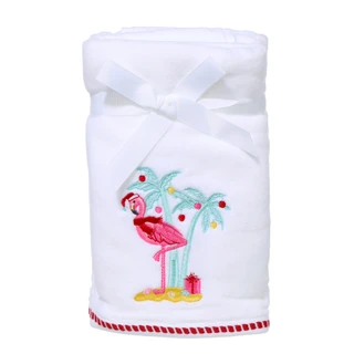 Thumbnail 1: Caro Home 2 Pk Christmas Flamingo Hand Towel Set  