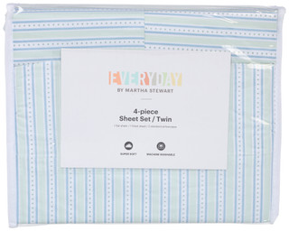 Thumbnail 1: Everyday by Martha Stewart 4 Pc Twin Fletcher Stripe Sheet Set  
