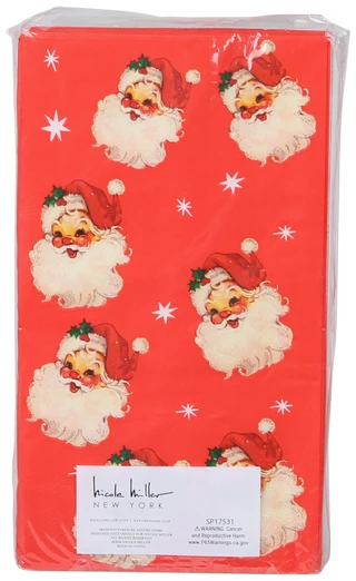 Thumbnail 2: Nicole Miller 32 Pk Christmas Santa Print Napkins  