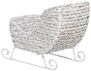 Thumbnail 2: Prestige 12 in Handcrafted Woven Christmas Sleigh Basket Decor 