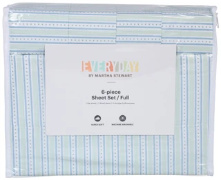 Thumbnail 1: MARTHA STEWART EVERYDAY 6 Pc Fletcher Stripe Full Sheet Set 