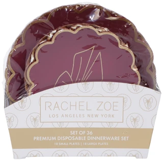 Thumbnail 1: RACHEL ZOE 36 Pc Premium Bow Paper Plate Set  