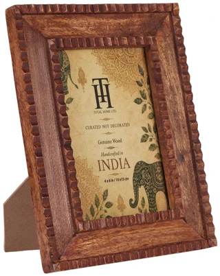 Thumbnail 1: LILLIAN AUGUST 4x6 Carved Wood Picture Frame  
