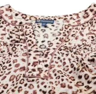 Thumbnail 2: Democracy Women's Plus Print 3/4 Sleeve Pintuck Detail Split Neck Top 