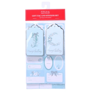 Thumbnail 1: Pooch & Sweetheart 64 Pc Coastal Christmas Garland Gift Tag & Sticker Set 