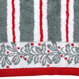 Thumbnail 2: Maratha Stewart Everyday Christmas Holly Bath Towel  