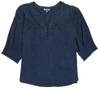 Thumbnail 1: Democracy Women's Plus 3/4 Sleeve Pintuck Detail Split Neck Top 