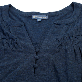 Thumbnail 2: Democracy Women's Plus 3/4 Sleeve Pintuck Detail Split Neck Top 