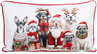 Thumbnail 1: Mina Victory 12x20 Decorative Christmas Dogs Pillow 
