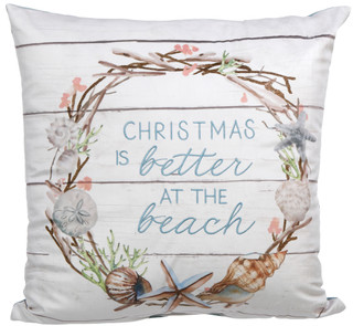 Thumbnail 1: Mina Victory by Nourison 20x20 Coastal Christmas is Better at the Beach Throw Pillow 
