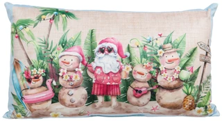 Thumbnail 1: Mina Victory by Nourison 12x20 Coastal Christmas Tropical Santa with Sandmen   