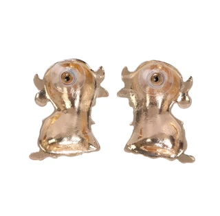 Thumbnail 2: C&C California Gold Tone Christmas Santa Hat Highland Cow Stud Earrings  
