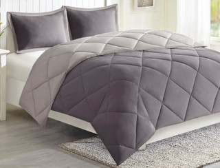 Thumbnail 2: Madison Park Madison Park 3M Scotchgard Diamond Quilting Comforter Set 