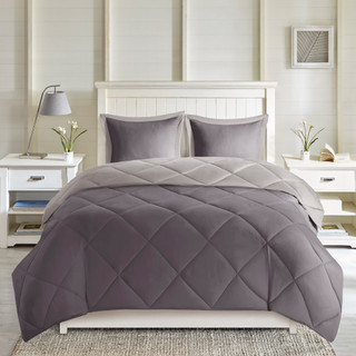 Thumbnail 4: Madison Park Madison Park 3M Scotchgard Diamond Quilting Comforter Set 