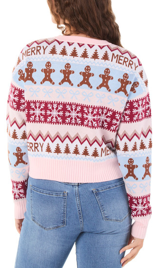 Thumbnail 2: Ragged Rose Juniors Christmas Print Pullover Sweater 